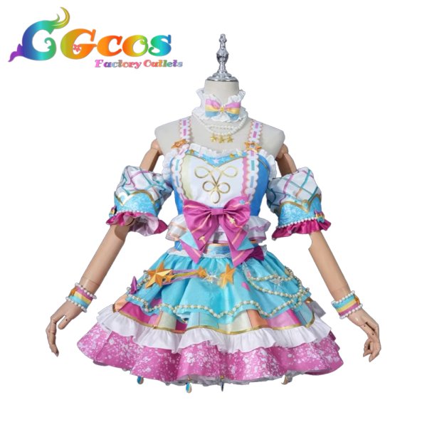 画像1: アイカツスターズ!　虹野ゆめ　レインボースカイ　コスプレ衣装 (1)
