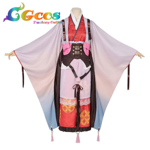 画像1: 鬼滅の刃　甘露寺蜜璃　お正月　コスプレ衣装 (1)
