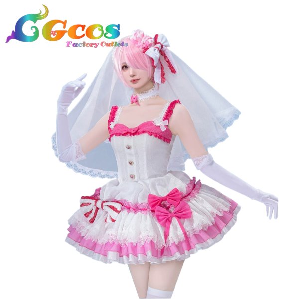 画像1: Re:ゼロから始める異世界生活　ラム　ウエディングドレス　コスプレ衣装 (1)
