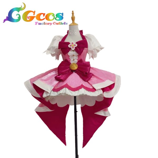 画像1: Go！プリンセスプリキュア　春野はるか(キュアフローラ)　変身後　コスプレ衣装 (1)
