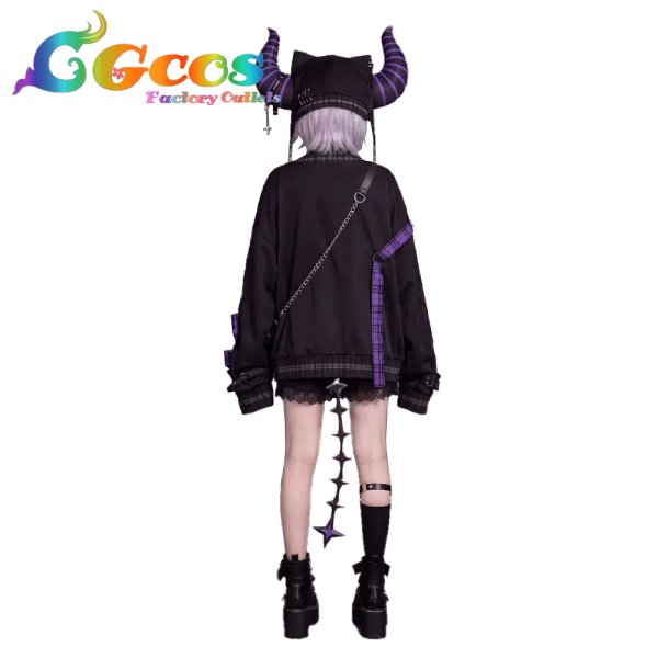 画像4: バーチャルYouTuber　Vtuber　ラプラス・ダークネス（La+ Darknesss）　ラプルイおそろいゴシック衣装　コスプレ衣装 (4)