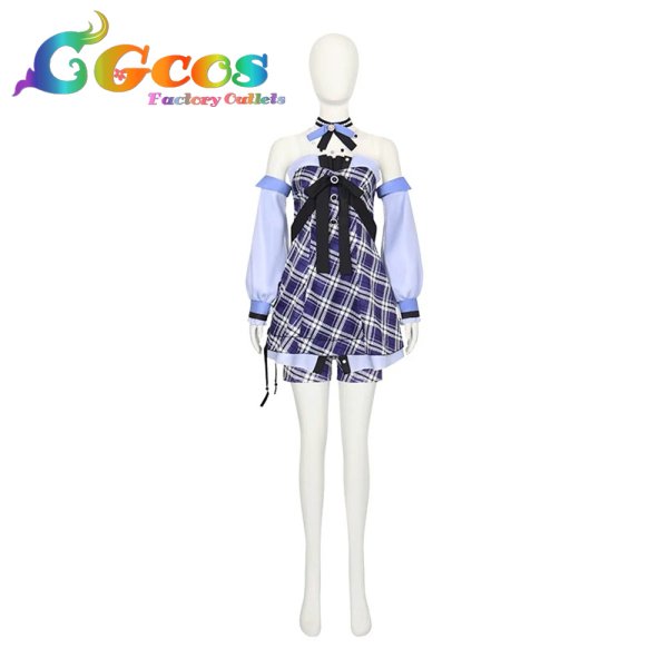 画像1: プロジェクトセカイ カラフルステージ！ feat. 初音ミク　桃井愛莉　Lovely Plaid　心からの涙を　コスプレ衣装 (1)
