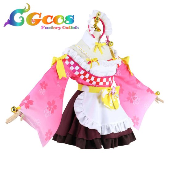 画像2: バーチャルYouTuber Vtuber さくらみこ コラボカフェ 1日店長 コスプレ衣装 (2)