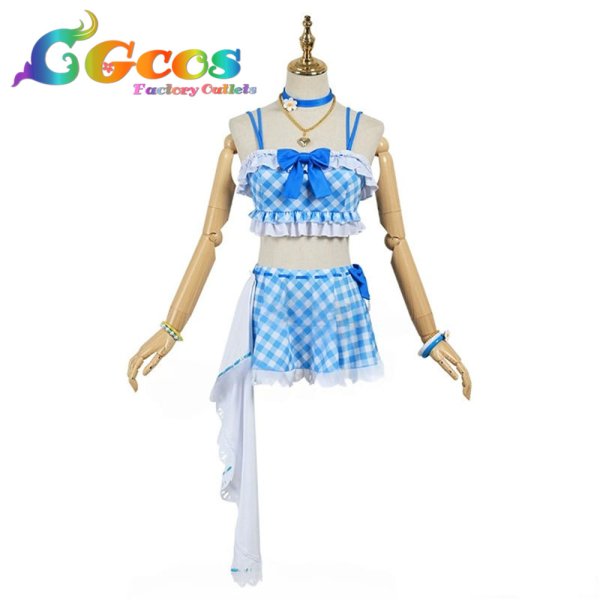 画像1: ラブライブ！スーパースター!!　Liella!　唐可可　サニーオーシャン編　コスプレ衣装 (1)