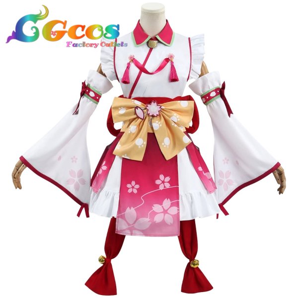 画像1: バーチャルYouTuber　Vtuber　さくらみこ　巫女衣装　コスプレ衣装 (1)