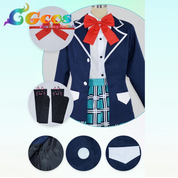 画像5: バーチャルYouTuber Vtuber 本間ひまわり 通常学生服 コスプレ衣装 (5)