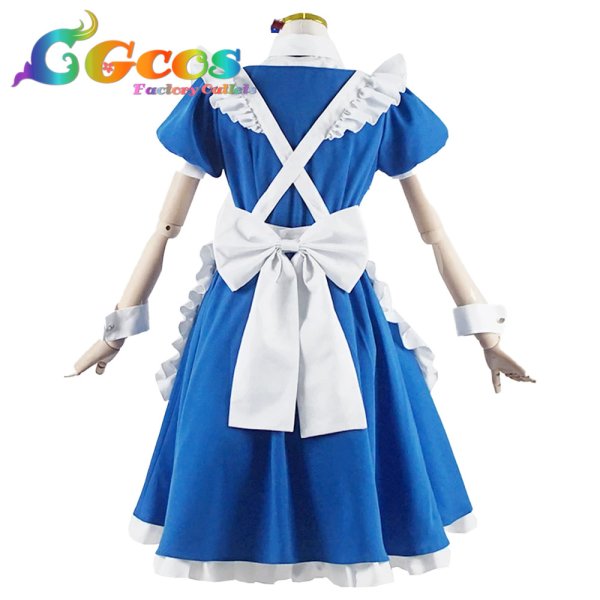 画像2: バーチャルYouTuber VTuber Gawr Gura(がうる・ぐら) メイド コスプレ衣装 (2)