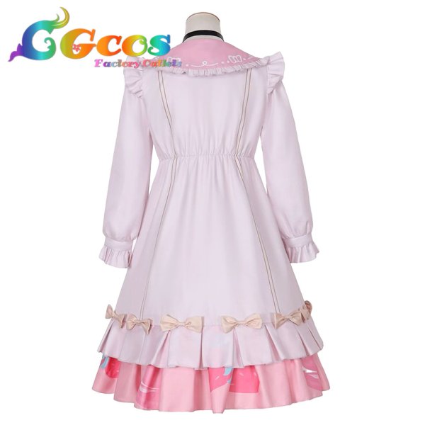 画像2: プロジェクトセカイ カラフルステージ! feat. 初音ミク 桃井愛莉 たっぷりリボンといちごのワンピ feat.マイメロディ サンリオコラボ コスプレ衣装 (2)