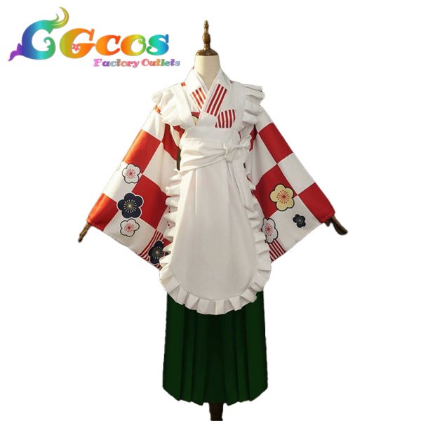 画像1: ぼっち・ざ・ろっく!　喜多郁代　神明の少女　和メイド　コスプレ衣装 (1)