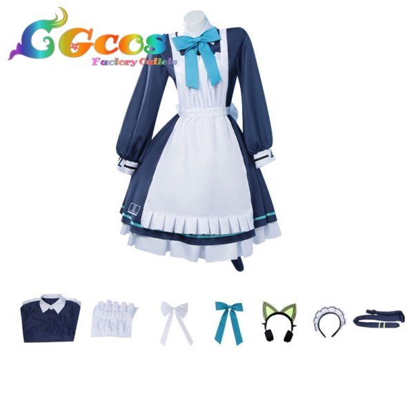 画像6: ブルーアーカイブ　才羽ミドリ　才羽モモイ　メイド　コスプレ衣装 (6)