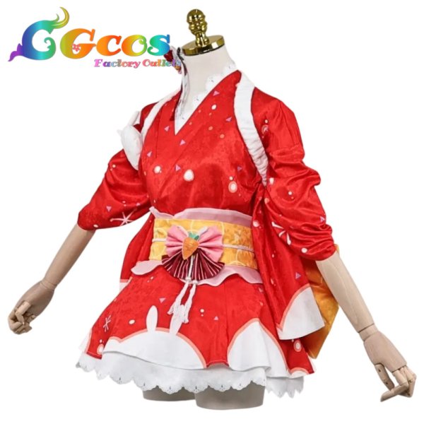 画像3: バーチャルYouTuber VTuber 兎田ぺこら 2020正月 コスプレ衣装 (3)