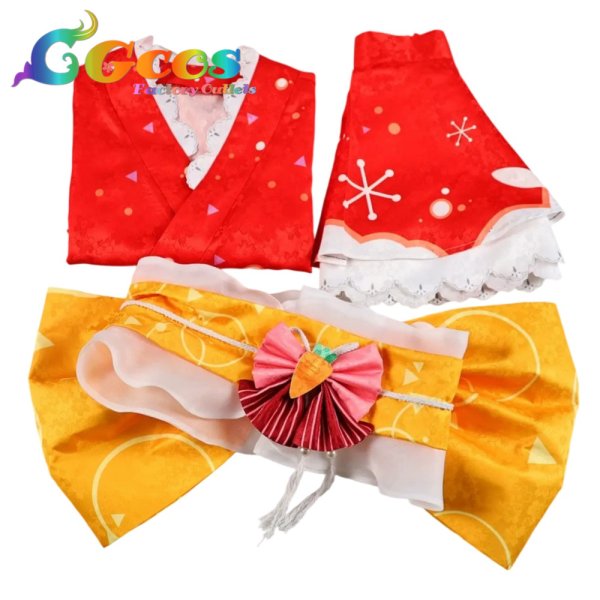 画像6: バーチャルYouTuber VTuber 兎田ぺこら 2020正月 コスプレ衣装 (6)