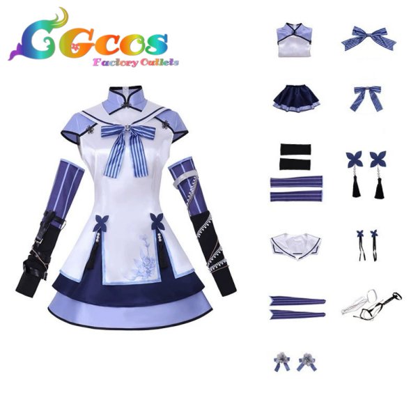 画像6: バーチャルYouTuber VTuber 東雪蓮 初期衣装 コスプレ衣装 (6)