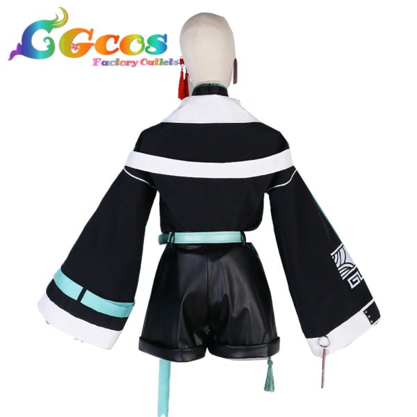 画像2: バーチャルYouTuber VTuber 緑仙 チャイナストリート コスプレ衣装 (2)