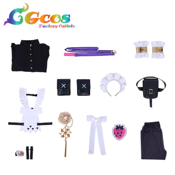 画像6: バーチャルYouTuber VTuber 風楽奏斗 メイド衣装 コスプレ衣装 (6)