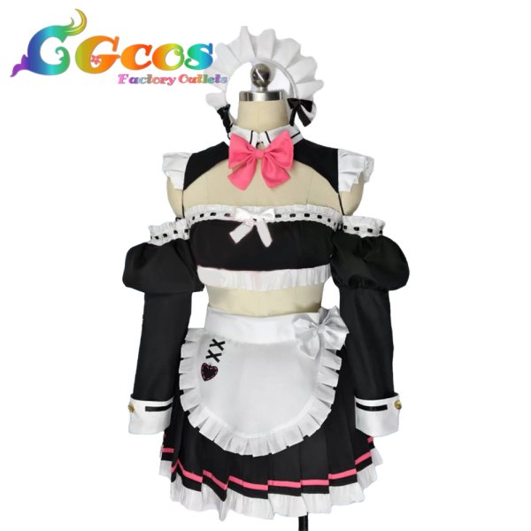 画像1: ブルーアーカイブ　黒舘ハルナ　メイド　コスプレ衣装 (1)