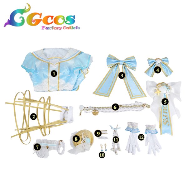 画像12: ラブライブ！サンシャイン!!　渡辺曜　小原鞠莉　津島善子　ラグジュアリークルーズ編　コスプレ衣装 (12)