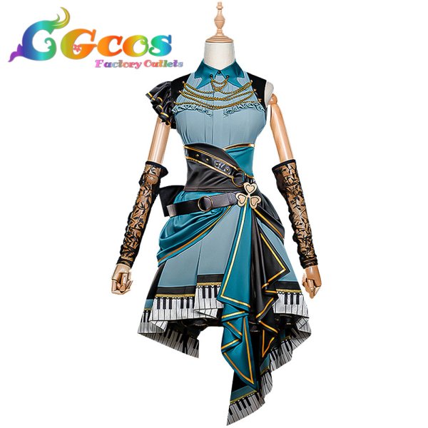 画像1: プロジェクトセカイ カラフルステージ！ feat. 初音ミク　日野森雫　ファシネイティング・アイドル　おまんじゅうでリラックス♪　コスプレ衣装 (1)