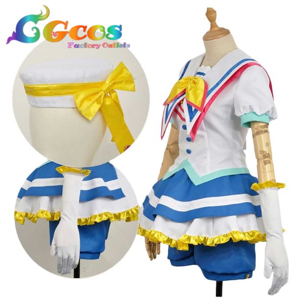 画像4: ラブライブ! School idol project サンシャイン!! Aqours(アクア) Sunshine! 青空Jumping Heart 国木田花丸 コスプレ衣装 (4)