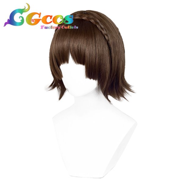 画像2: ペルソナ5 ウィッグ 新島真 コスプレ衣装 (2)