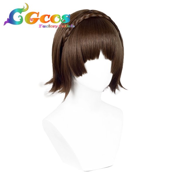 画像3: ペルソナ5 ウィッグ 新島真 コスプレ衣装 (3)