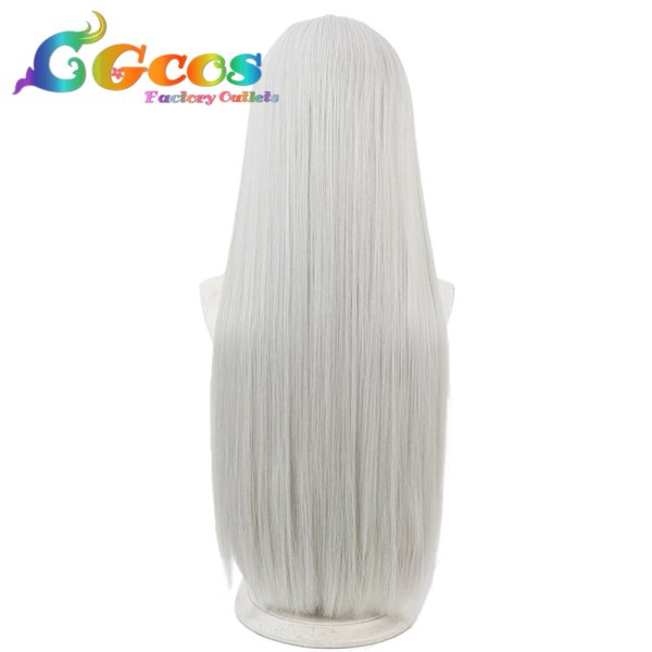 画像2: ブルーアーカイブ ウィッグ 黒舘ハルナ 銀色 コスプレ衣装 (2)