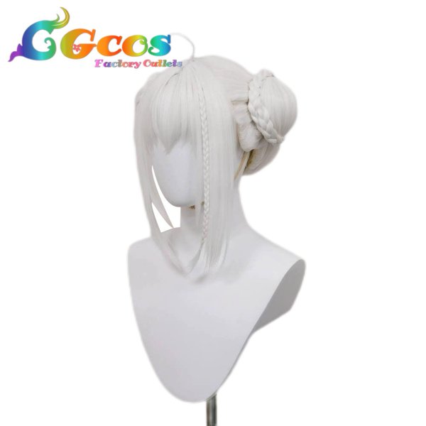 画像2: バーチャルYouTuber ウィッグ VTuber 白上フブキ キング衣装 コスプレ衣装 (2)