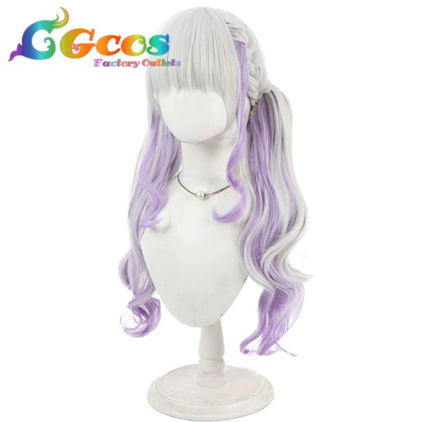 画像3: バーチャルYouTuber　ウィッグ　VTuber　紫咲シオン　部屋着　コスプレ衣装 (3)