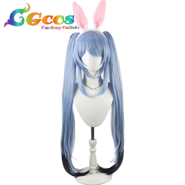 画像1: バーチャルYouTuber　ウィッグ　VTuber　兎田ぺこら　堕天使パンク風衣装　コスプレ衣装 (1)