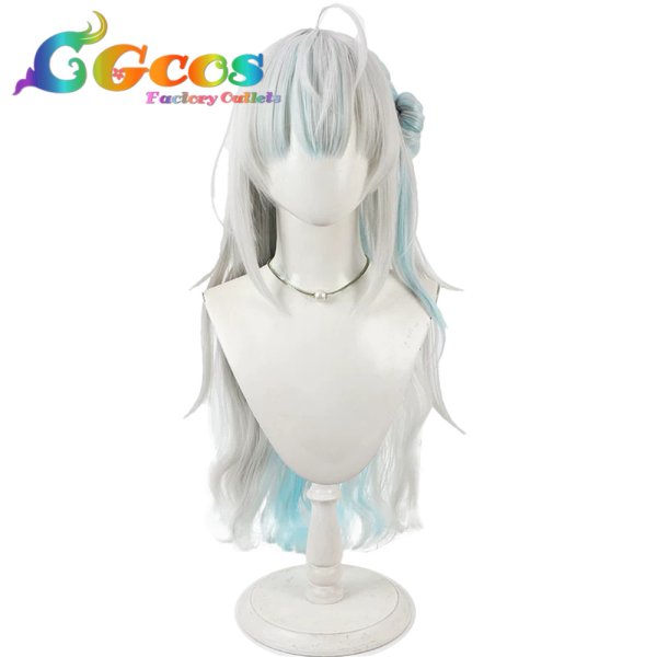 画像1: バーチャルYouTuber　ウィッグ　VTuber　銀城サイネ　コスプレ衣装 (1)